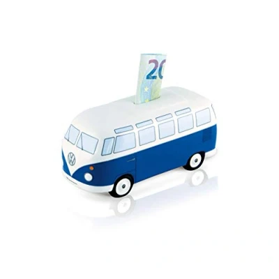Afbeelding van BRISA VW Collection Volkswagen T1 Bus Transporter Spaarpot Keramiek (1:22) Klassiek/Blauw