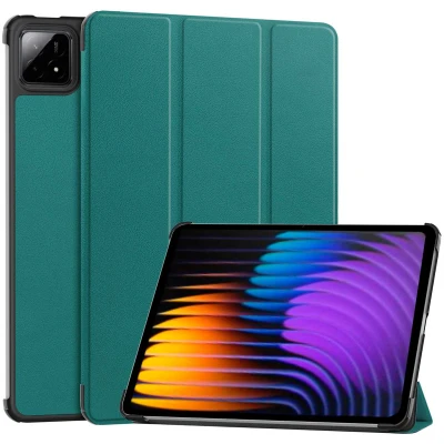 Afbeelding van Xiaomi Pad 7 Hoes: imoshion Trifold Bookcase Donkergroen Kunstleder Tablet Hoezen