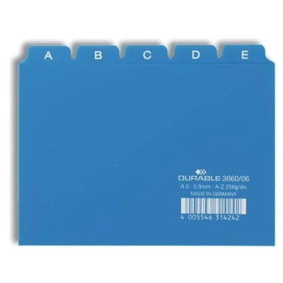 Afbeelding van Durable TABKAARTEN PLASTIC A6 A/Z BLAUW