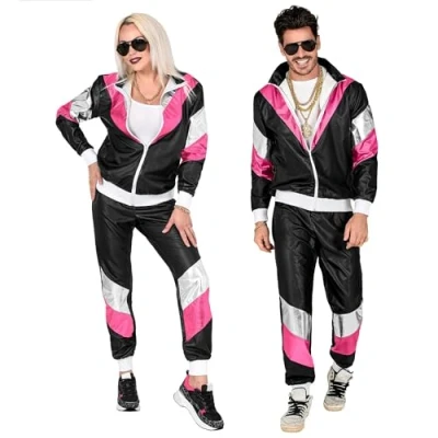 Afbeelding van Widmann Jaren 80 &amp; 90 Kostuum Intergalactisch In De 80s Roze, Zwart, Zilver Medium Carnavalskleding Verkleedkleding