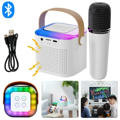 Afbeelding van Cheqo Karaoke Set Mini Microfoon Draagbare Bluetooth Speaker 5W Geluid Compact Design Party Box Inclusief