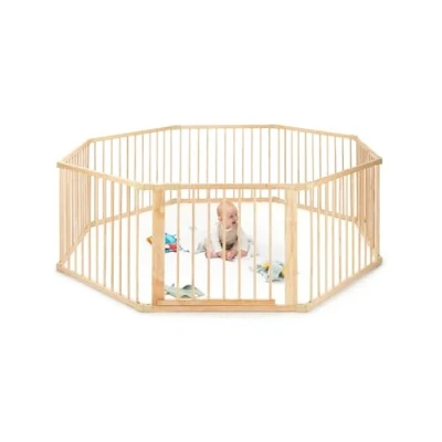 Afbeelding van Dibea Dp00582 Baby Looprooster Hoogte 68 cm Loopstal 8 Elementen Hout, 90X68 cm, Bruin