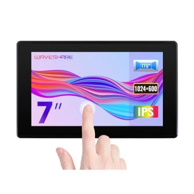 Afbeelding van Waveshare 7 inch capacitief IPS aanraakscherm met een resolutie van 1024 x 600 behuizing gehard glas, ondersteuning voor Raspberry Pi, BB Black, Banana Windows 10/8.1/8/7, Pi 4