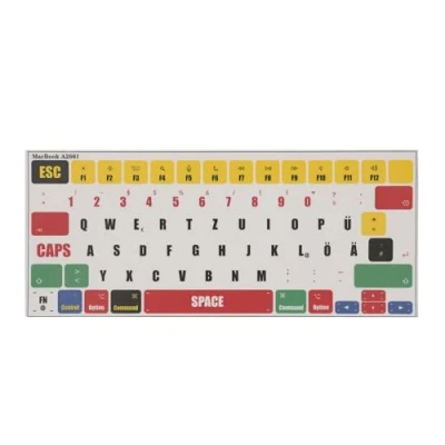 Afbeelding van kwmobile QWERTZ Duits toetsenbord Stickers geschikt voor Apple MacBook Air 13.6 M2 (A2681) Touch ID model keyboard laptop in meerkleurig