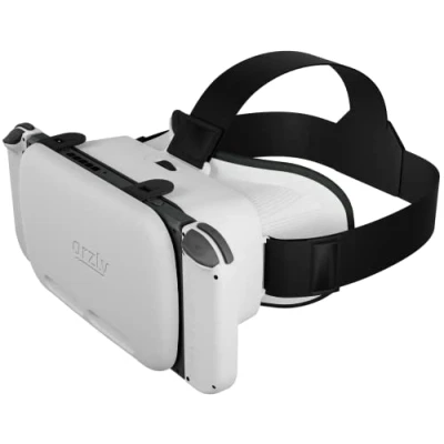 Afbeelding van Orzly VR headset ontworpen voor de Nintendo Switch &amp; OLED console met verstelbare lens een virtuele realiteit game ervaring en Labo Wit Geschenkverpakking editie