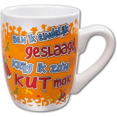 Afbeelding van Cartoonmok Geslaagd kut