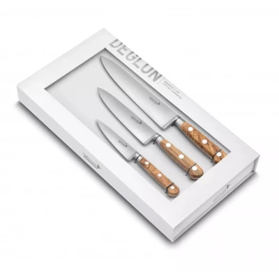 Afbeelding van Déglon SABATIER DEG® OLIVIER 3 Gesmede Messen met Olijfhout Handvat
