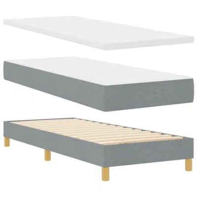 Afbeelding van vidaXL Boxspringbed met Matras Lichtgrijs 80x200 cm Stof