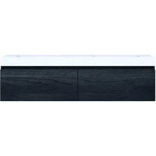 Afbeelding van Looox solid drawer box 160cm surface wb 500 2 la black meubel swdb1600bl