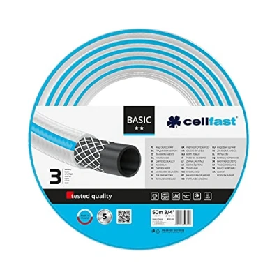 Afbeelding van Cellfast BASIC tuinslang, Flexibel, 3 lagig, versterkt met garen van topkwaliteit, UV bestendig, 3/4&quot;, 50m, 10 422
