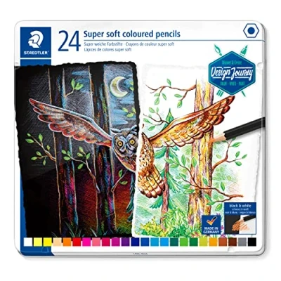 Afbeelding van Staedtler kleurpotlood Design Journey Super soft, metalen doos met 24
