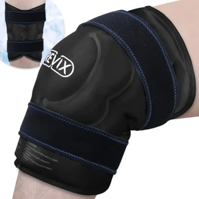 Afbeelding van REVIX 50 cm XXXL Ice Pack voor knieën herbruikbaar, ijsknieomslag met koude compressie artritis, meniscusscheur en ACL, Cold Therapy Gel knievervangende chirurgie, zwelling, blauwe