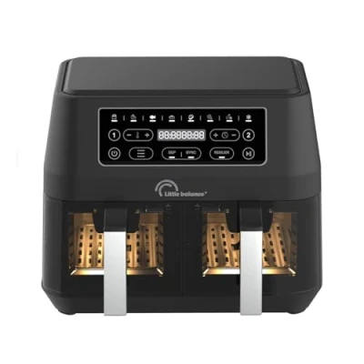 Afbeelding van Little Balance 8765 dubbele Airfryer 2 x 4.5 liter inhoud 2460 Watt 8 programma&#039;s PFAS vrij