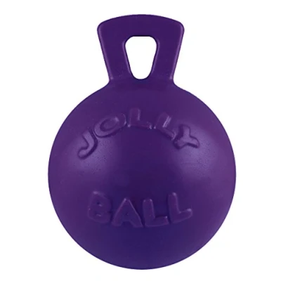 Afbeelding van Jolly Pets Tug n Toss Heavy Duty Hondenspeelgoedbal met handvat, 8 Inches/Large, Paars