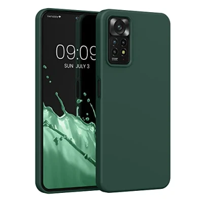 Afbeelding van kwmobile telefoonhoesje geschikt voor Xiaomi Redmi Note 11 Pro / (5G) 12 (4G) Hoesje met siliconen coating Smartphone case in mosgroen