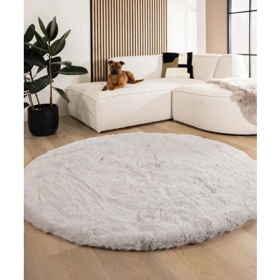 Afbeelding van Fluffy Vloerkleed Rond Comfy Deluxe Lichtgrijs 230 Cm