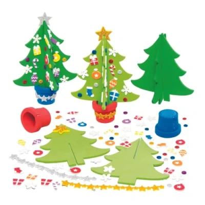 Afbeelding van Baker Ross AX427 Kerstboom Knutsel Set Pakket Van 4, Feestelijke Knutselwerkjes Voor Kinderen, Activiteitenpakketten En Kerstversiering Kinderen