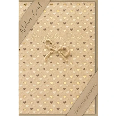 Afbeelding van bsb Bedankkaart met hartmotief Nature Card duurzame wenskaarten kaarten envelop cadeau beste vriendin of vriend kaart liefde en vriendschap 11,6 x 16,6 cm