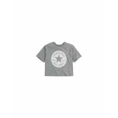 Afbeelding van Converse Signature Chuck Patch BOXY TEE Tshirt print voor kinderen, Maat: 122/128, Grey heather