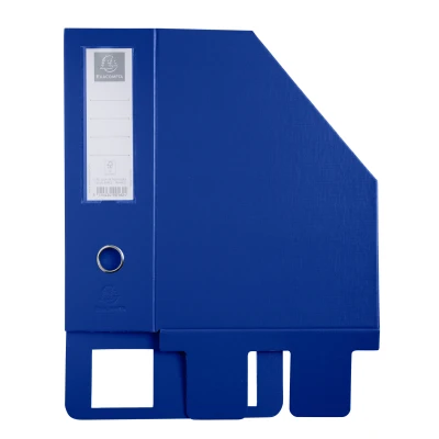 Afbeelding van Exacompta 90162E staande verzamelaar (van stevig PVC met opgeplakte etikettenhouder en greepgat, rug 100 mm) 1 stuk, donkerblauw