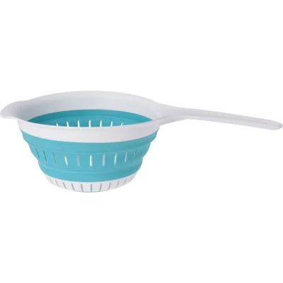 Afbeelding van Excellent Houseware opvouwbaar vergiet wit/lichtblauwA‚A tpe 37 x 19 cm Vergieten