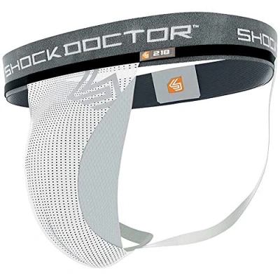 Afbeelding van Shock Doctor ShockDoctor heren diepe bescherming suspensorium tas zonder cup, wit, XXL