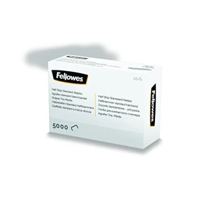 Afbeelding van Fellowes nietjes 26/6, half strip, doos van 5.000