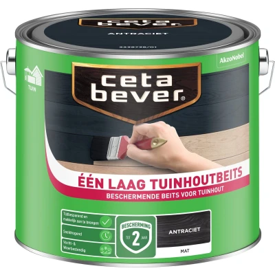 Afbeelding van Cetabever Tuinhoutbeits EenLaag Antraciet 2,5l