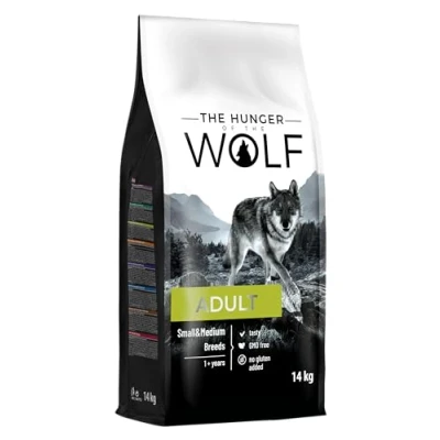 Afbeelding van the Hunger of Wolf Hondenvoer voor volwassen honden van kleine en middelgrote rassen, droogvoer met kip, rijk aan vitamine C E, 14 kg