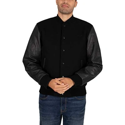 Afbeelding van Schott NYC Leren herenjack Lcusa, zwart/zwart., M