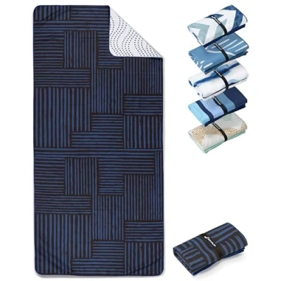 Afbeelding van Stranddeken XXL microvezel strandhanddoek groot, licht en sneldrogend 100% gerecyclede handdoek Strandlaken Stairs 200cmx90cm