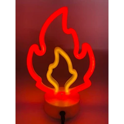 Afbeelding van NIWWIN neonlichtbord LED Muur Tafel Decor Nachtlampje USB/Werkt op Batterijen Nieuwigheid Neon voor Kerst Verjaardagscadeau Party Kids Woonkamer Bruiloft Kindercadeau (Vlam)