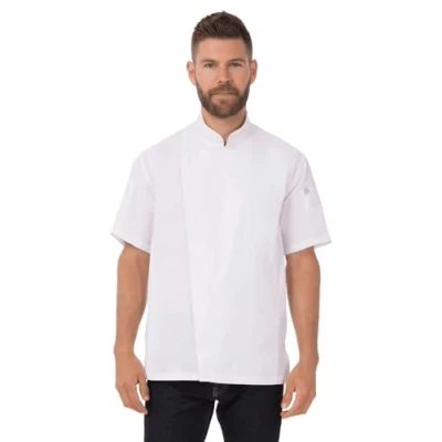 Afbeelding van Chef Works Springfield unisex koksbuis met rits wit XL, Borstomvang: 122 127cm