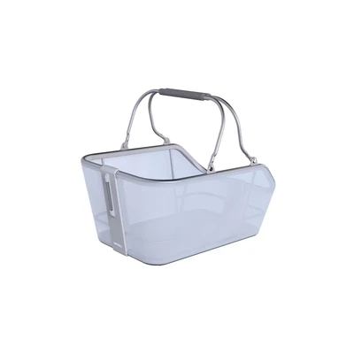 Afbeelding van Basil fietsmand cento tech fiber nordlicht mik met bagagedragerbevestiging 21 liter Zilver
