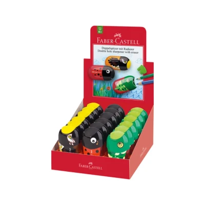 Afbeelding van Puntenslijper en gum Faber Castell diermotieven 18 stuks