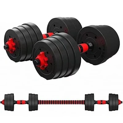 Afbeelding van BCBIG Halterset Gewichten verstelbare dumbbell set 15kg(7.5kg*2)1 paar 3 in 1 mannen halter met barbell link voor dames heren fitness vrije gewicht lange halters krachttraining thuis/home gym training