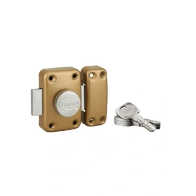 Afbeelding van THIRARD 00057610 Transit 2 deurslot met knop en cilinder 65 mm Slot type: sloten 2, goudkleurig