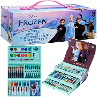 Afbeelding van Disney Kunstset, Frozen kleursets voor kinderen met meer dan 40 kunstbenodigdheden