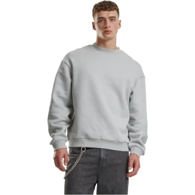 Afbeelding van Urban Classics Fluffy Crewneck Herensweater met ronde hals, oversized fit, maten S 5XL, Lichtopbrengst, 4XL