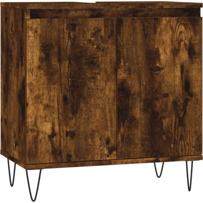 Afbeelding van vidaXL Badkamerkast 58x33x60 cm bewerkt hout gerookt eikenkleurig