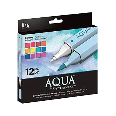 Afbeelding van Spectrum Noir Aqua Markers 12 Pen Sets Primaire