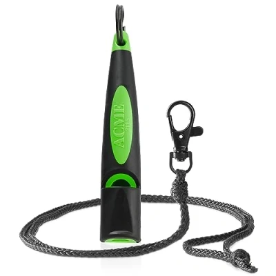 Afbeelding van ACME Hondenfluitje nr. 211,5 (update 2023) met gratis fluitband in mat zwart Alpha ideaal voor terugroeping groot bereik frequentiestandaardiseerd (zwart/DG Green)