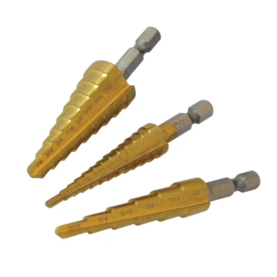 Afbeelding van Silverline HSS Trapgatboor Stappenboor Piramideboor met Titanium Coating Ø 1/8 inch t/m 3/4 3 delig