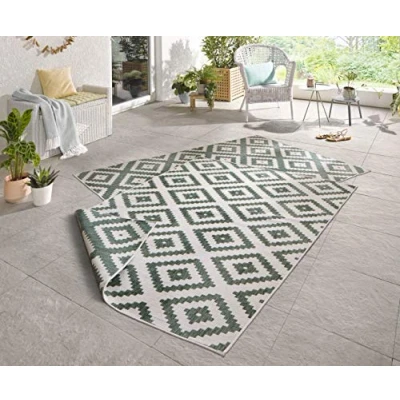 Afbeelding van Binnen en Buitenkleed Malta 160x230cm Groen 123vloerkleed.nl is de online webshop voor vloerkleden woonaccessoires.