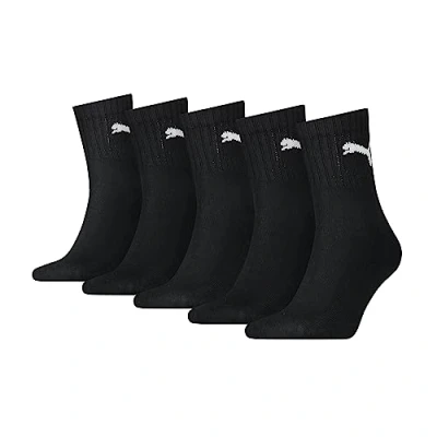 Afbeelding van Puma uniseks volwassene Sokken Unisex Short Crew Socks (5 stuks), Zwart, 47 49