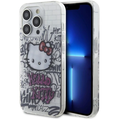 Afbeelding van Hello Kitty IML On Bricks Graffiti hoesje voor iPhone 14 Pro Max wit