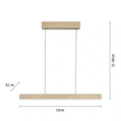 Afbeelding van Paul Neuhaus Pure E Rise Hanglamp L 120cm Gold incl. Remote