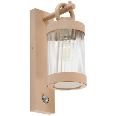 Afbeelding van Lindby buitenwandlamp Yrene, 20 cm, beige, sensor