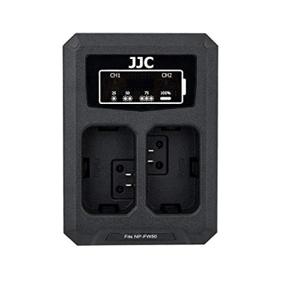 Afbeelding van JJC USB dubbele oplader acculader voor Sony NEX, Alpha A6500 A6400 A6300 A6100 A6000 ZV E10 enz. Camera&#039;s NP FW50 accu (zie beschrijving meer compatibiliteitscamera&#039;s)