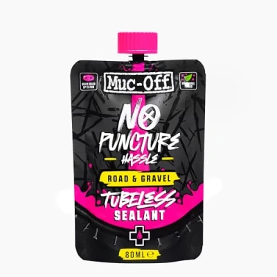 Afbeelding van Muc Off No puncture Hassle Road &amp; Gravel Tubeless Sealant, 80ml Tyre Sealant voor Fiets Punctie Reparatie Duurzame Band Weg , Grint Forensen en XC fietsen